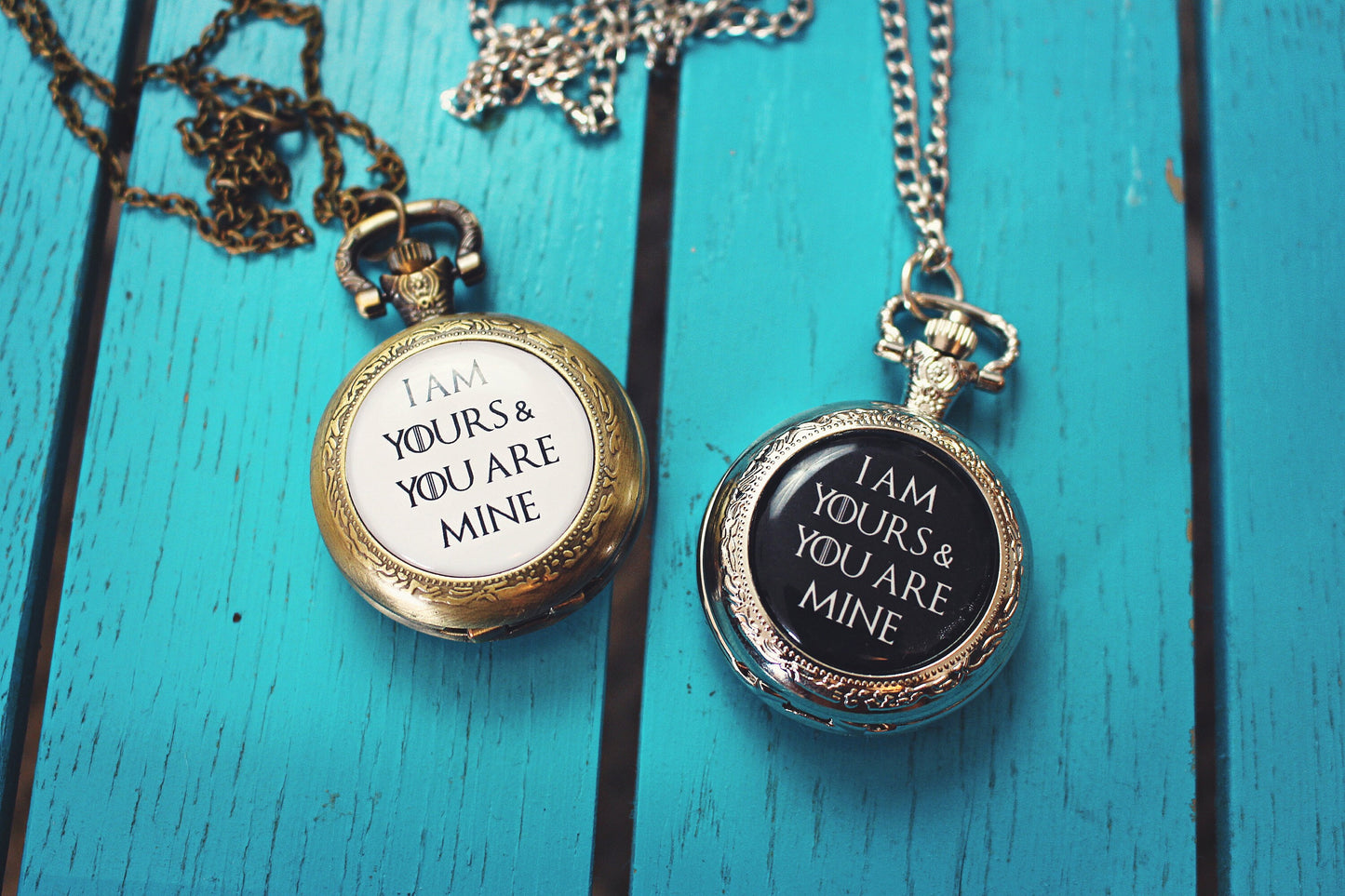 Game of Thrones Pocket Watch. I am yours and you are mine. Wedding vows. Groom accessory. Anniversary gift for husband. Moon of my life.