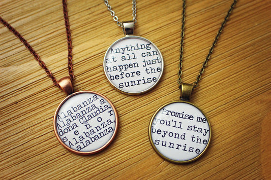 Musical Theatre Song Lyrics Necklace. In The Heights Before the Sunrise Alabanza Washington Heights Mothers Day Gift. Gift for Mum.