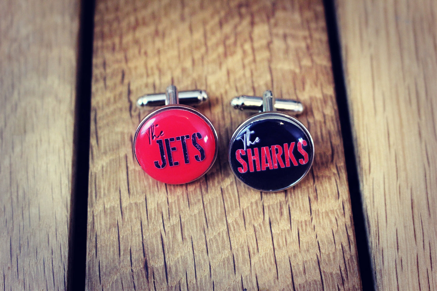 Guys and Dolls musical theatre cufflinks. Theatre lover. Jets and Sharks West Side Story Wedding groom. Groomsmen. Actor gift. Musicals.