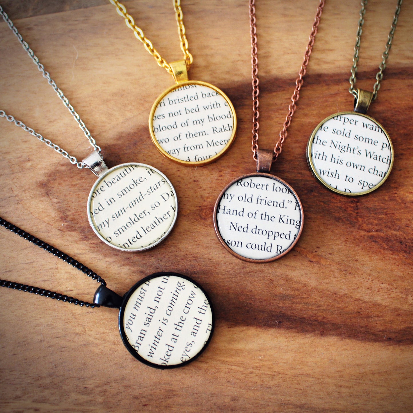 Recycled Book Page Necklaces. Recycled Literature Jewellery. Bookworm Vintage Book. Reading Book Lover. Mothers Day Gift. Gift for Mum.