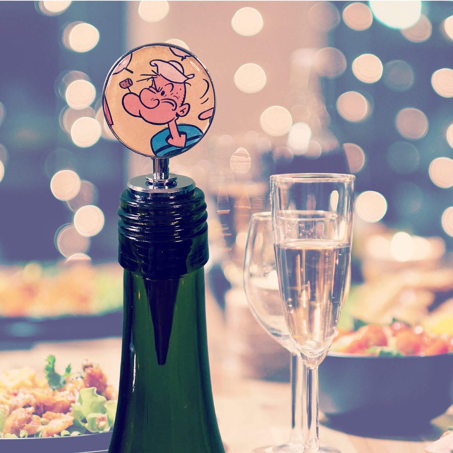 Vintage comic book Bottle Stoppers. Popeye! Recycled book pages. Nostalgic gift. Wine lover. Wine bottle. Alcohol present. Cartoon presents.