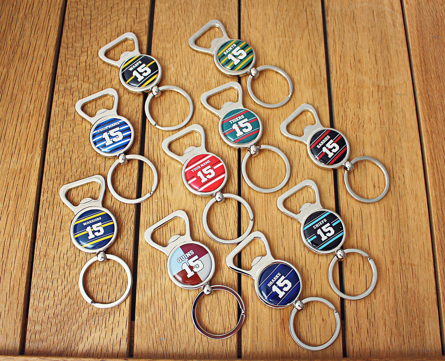 Rugby Union Team Colours Bottle Opener. Your team colours beer and rugby gift! Stocking filler rugby lover. Christmas gift for him. Sports