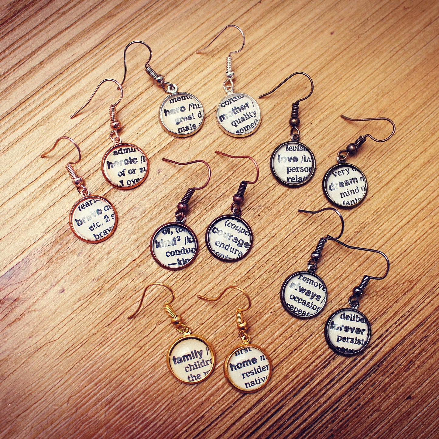 Upcycled Dictionary Definition Rings Reclaimed dictionary Your Choice of Words. Family Home Love Life Always Forever Dream Mum Hero Friend