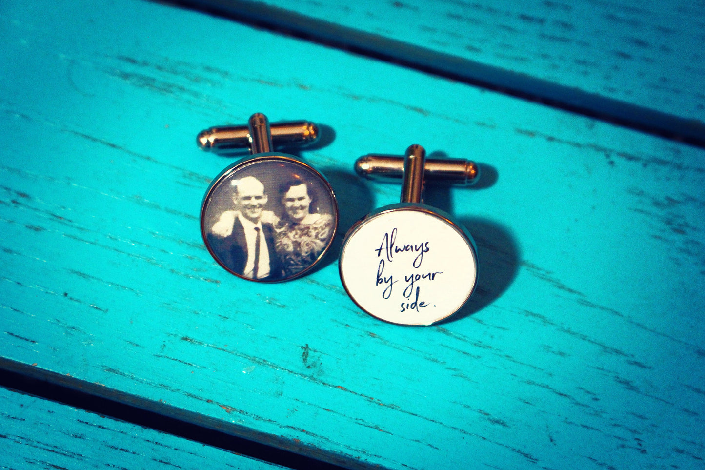 In Memoriam Cufflinks In Memory of Loved One Gifts RIP Remembrance Family Wedding Day memorial Your photo and message groom Absent friends