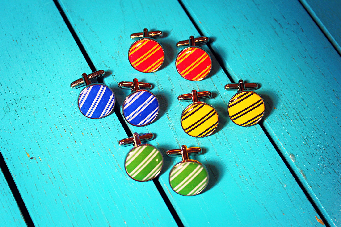 House Colours Cufflinks. Wizard School Houses. Wizarding World. Book Lover Jewellery. Wedding Theme Cufflinks Tie Bar Pocket Watch Groomsmen