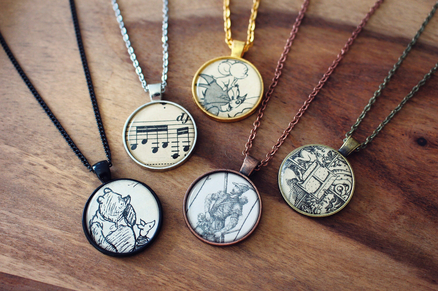 Comic Book Necklaces. Recycled cartoon pendants. Superhero jewellery. Book Page Gift. 80s 90s Retro Gift. Nostalgic accessories. Upcycled.