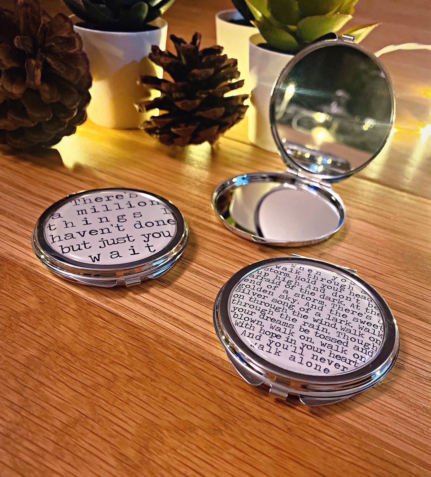 Song Lyrics Compact Mirror. Personalised Favourite Music Pocket Mirror. First Dance Song Words. Musical Theatre Gift.