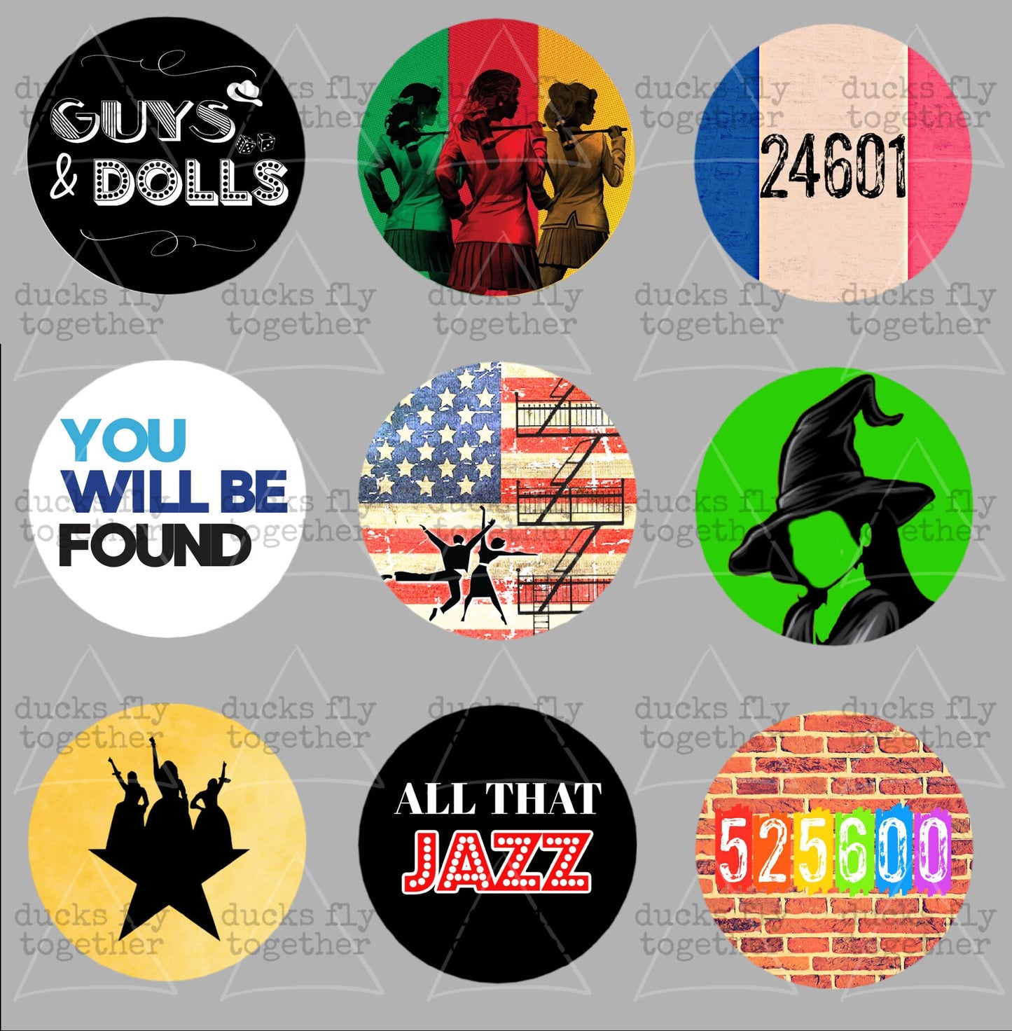 Musical Theatre Compact Mirror. Theatre Lover Pocket Mirror. Rent Hamilton Wicked Les Mis Heathers Dear Evan Hansen Guys and Dolls Chicago
