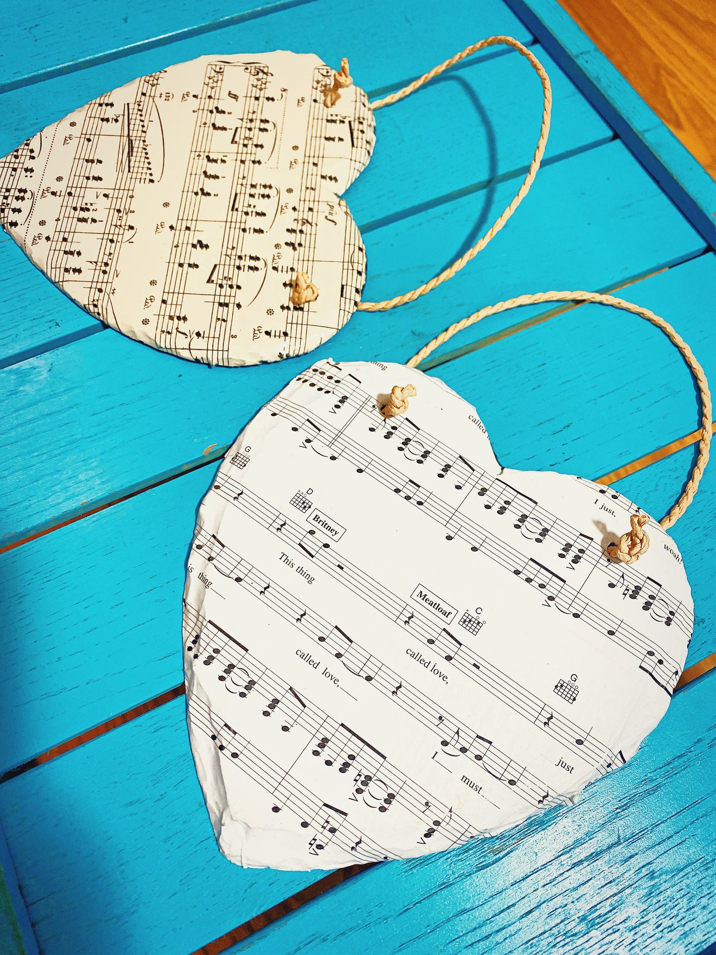 Recycled Sheet Music Decorative Slate Hearts. Music Lover Gift Musician Home Decor. Musical Theatre Score. Classical Music Upcycled Homeware