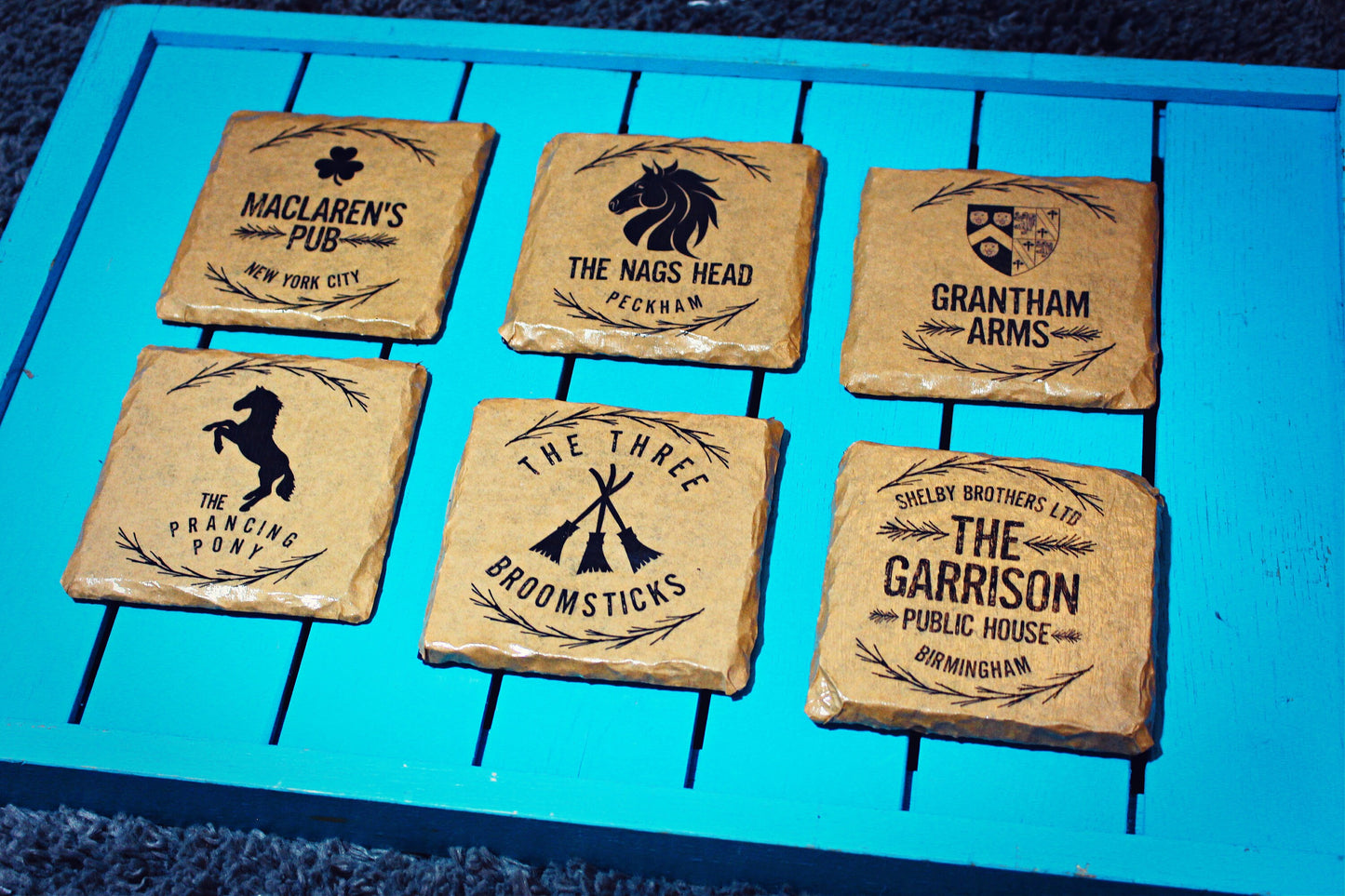 TV Pub Sign Coasters. Film Lover. Custom Home Bar. Personalised Pub Sign. Television Fan. Garrison Pub Rovers Return Queen Vic The Nags Head