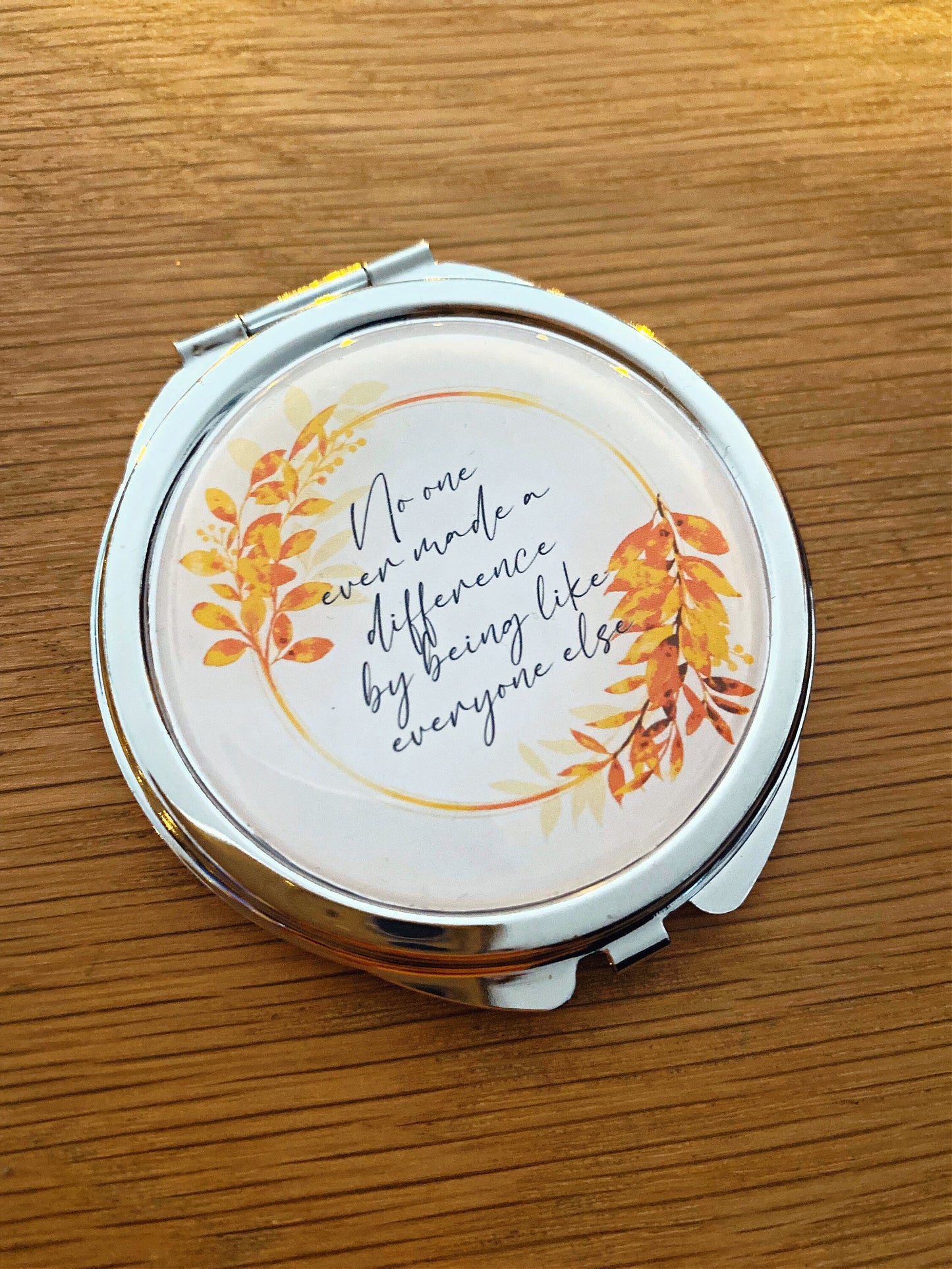 Inspiring Quotes Compact Mirror Calligraphy Words of Affirmation Positivity Feminist Pocket Mirror Mindfulness Quotes Empowering Watercolour