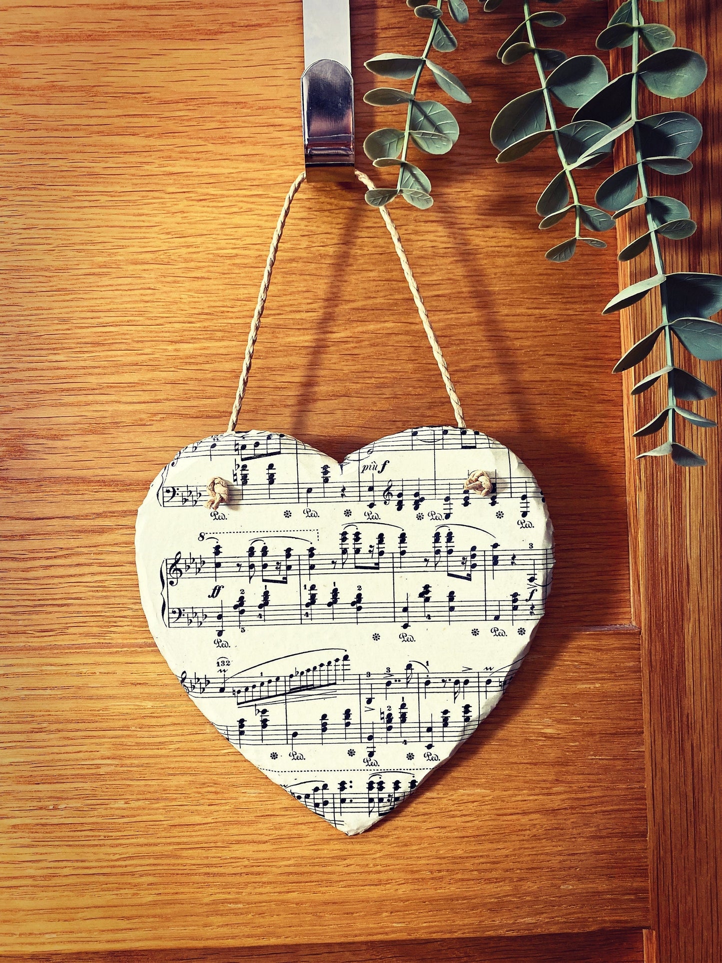 Recycled Sheet Music Decorative Slate Hearts. Music Lover Gift Musician Home Decor. Musical Theatre Score. Classical Music Upcycled Homeware