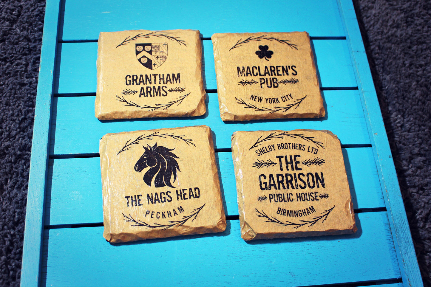 TV Pub Sign Coasters. Film Lover. Custom Home Bar. Personalised Pub Sign. Television Fan. Garrison Pub Rovers Return Queen Vic The Nags Head
