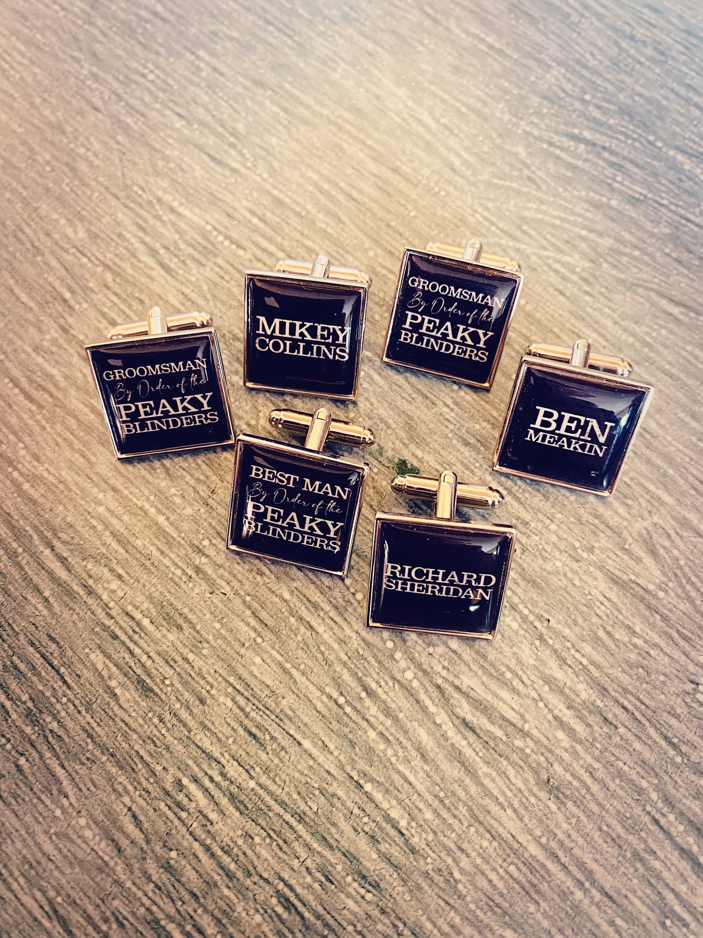 Peaky Blinders inspired cufflinks. Shelby Brothers Limited. By Order of the Peaky Blinders. Groomsmen gifts. Groom. Wedding cufflinks.