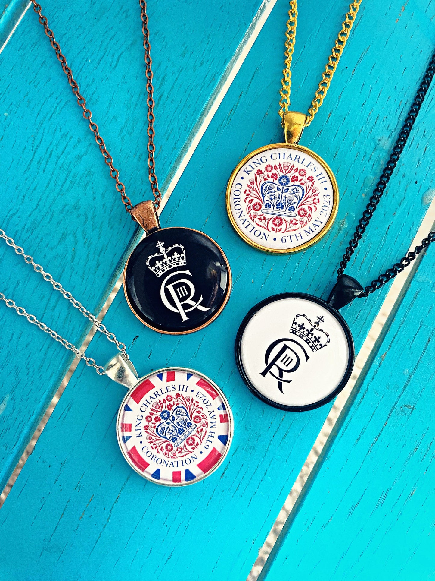 Coronation Jewellery. King Charles III Royal Cypher Necklace. British Coat of Arms. Union Jack Earrings. Great Britain Street Party Outift