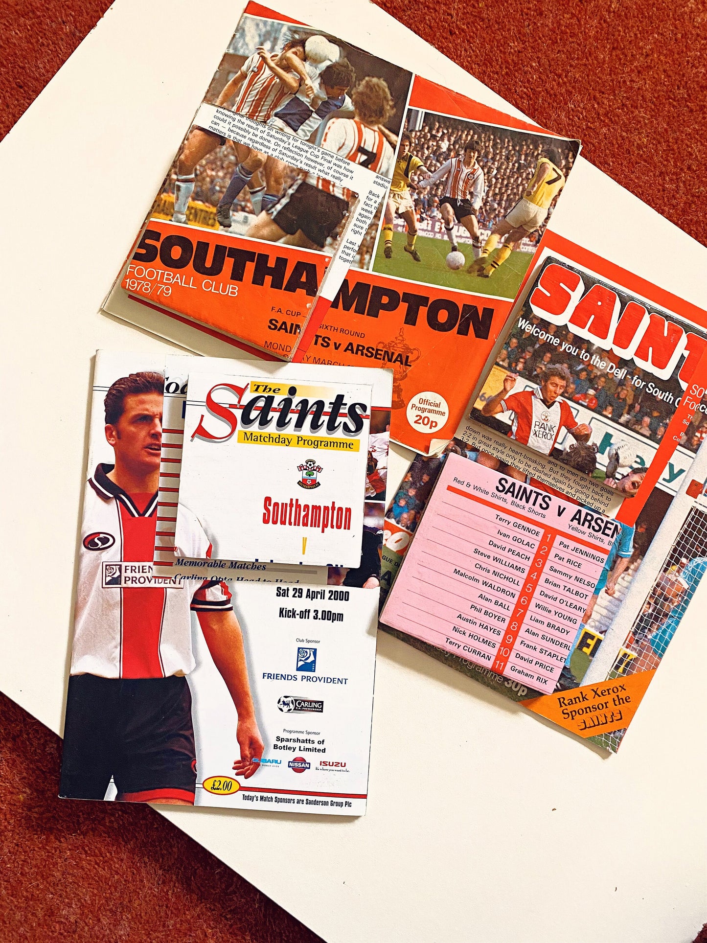Vintage Southampton Football Programme Coasters. Upcycled Saints Football Gift. Man Cave Home Decor. Retro Football Gift for Dad. Saints FC.