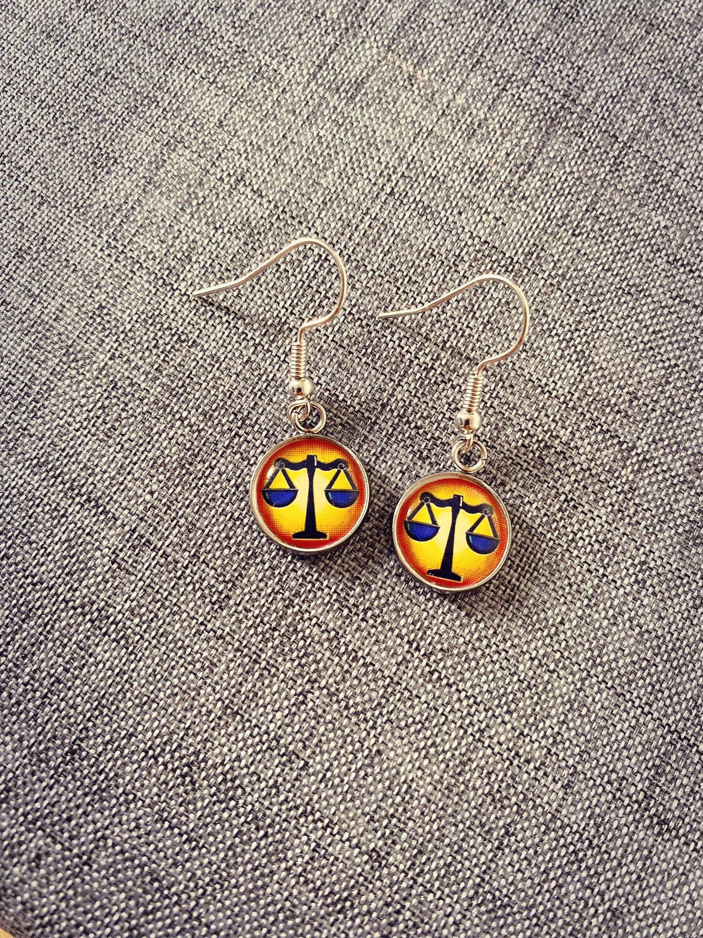 Libra Earrings. Horoscope Symbol Necklace. Zodiac Sign Jewellery. Astrology Earrings. Pop Art Colourful Pendant. Star Sign Gift. Scales.