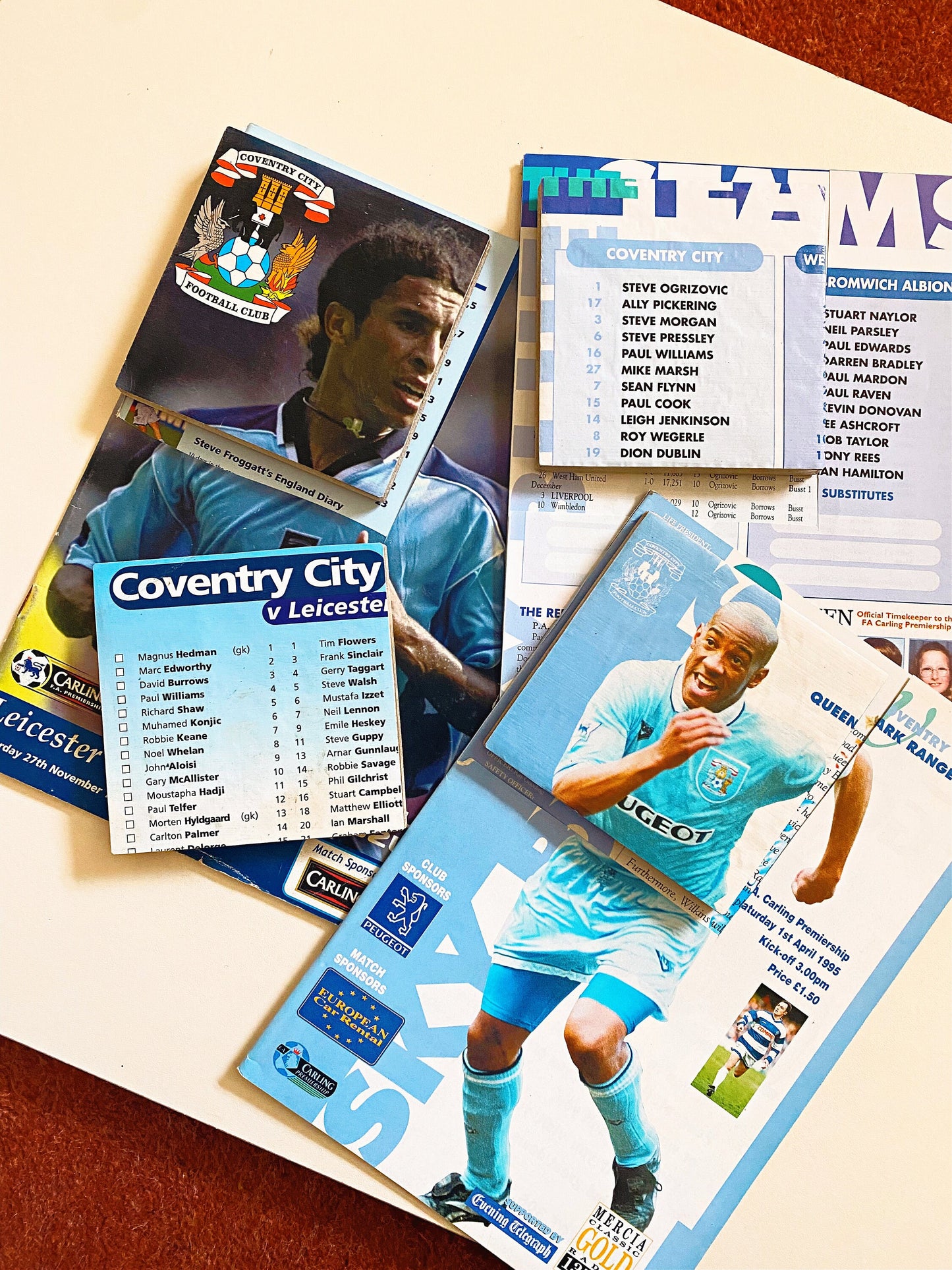 Vintage Coventry City Football Programme Coasters. Upcycled Football Gift. Man Cave Home Decor. Retro Football Gift for Dad.