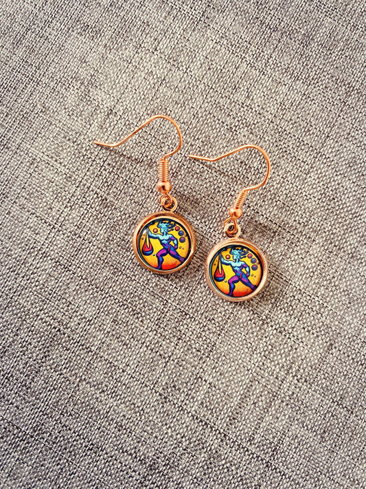 Aquarius Earrings. Horoscope Symbol Necklace. Zodiac Sign Jewellery. Astrology Earrings. Pop Art Colourful Pendant. Star Sign Gift. Water.