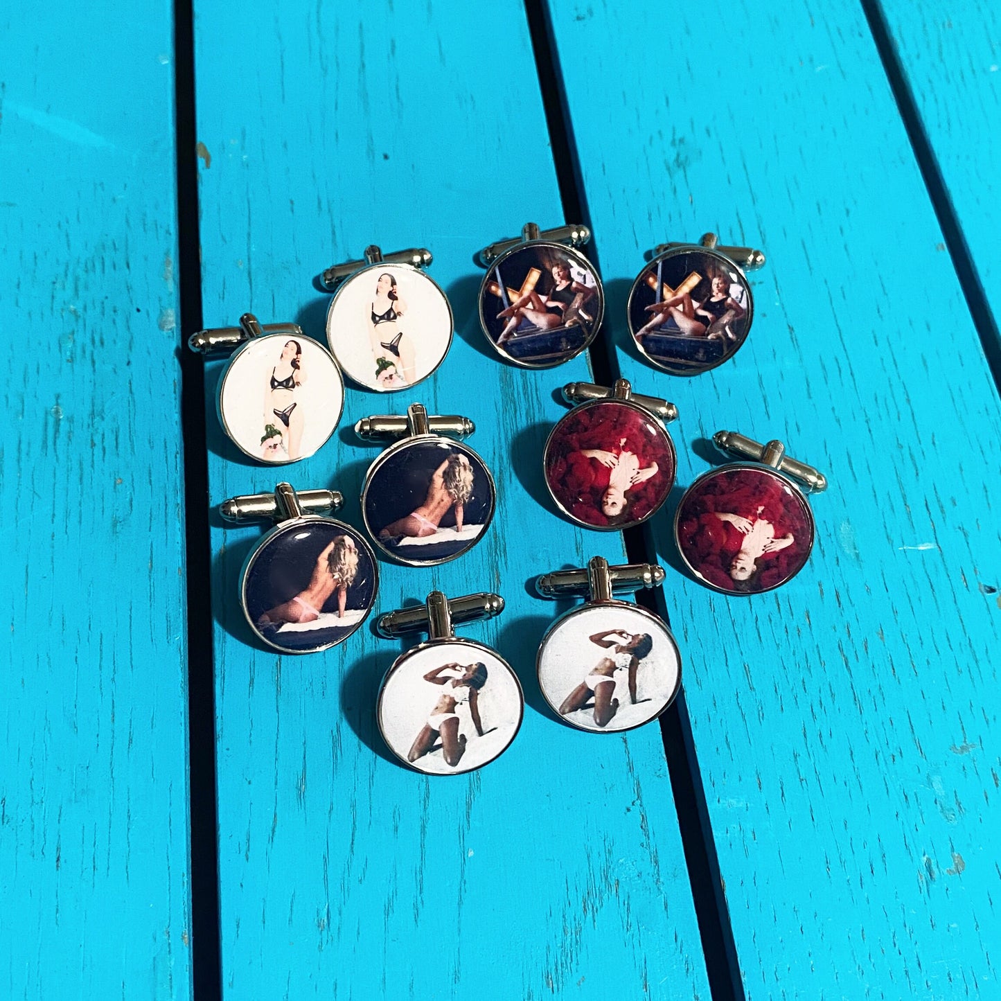 Bridal Boudoir Cufflinks. Custom Made Photograph Jewellery. Fun and Sexy Gift for him. Lingerie, glamour, intimate photo gift Gift for groom