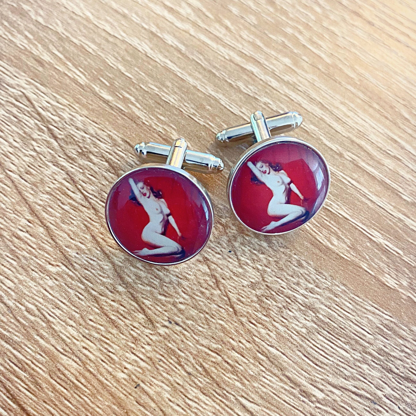 Bridal Boudoir Cufflinks. Custom Made Photograph Jewellery. Fun and Sexy Gift for him. Lingerie, glamour, intimate photo gift Gift for groom
