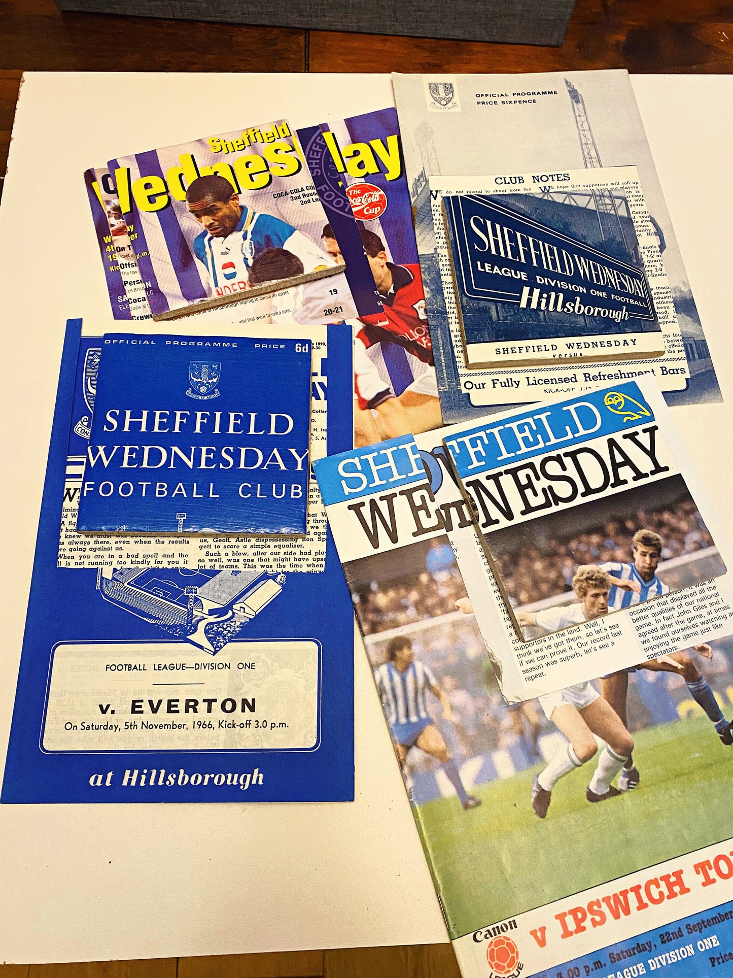 Vintage Sheffield Wednesday Football Programme Coasters. Upcycled Football Gift. Man Cave Home Decor. Retro Football Gift for Dad.