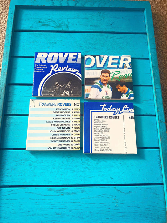 Vintage Tranmere Rovers Football Programme Coasters. Upcycled Football Gift. Man Cave Home Decor. Retro Football Gift for Dad.