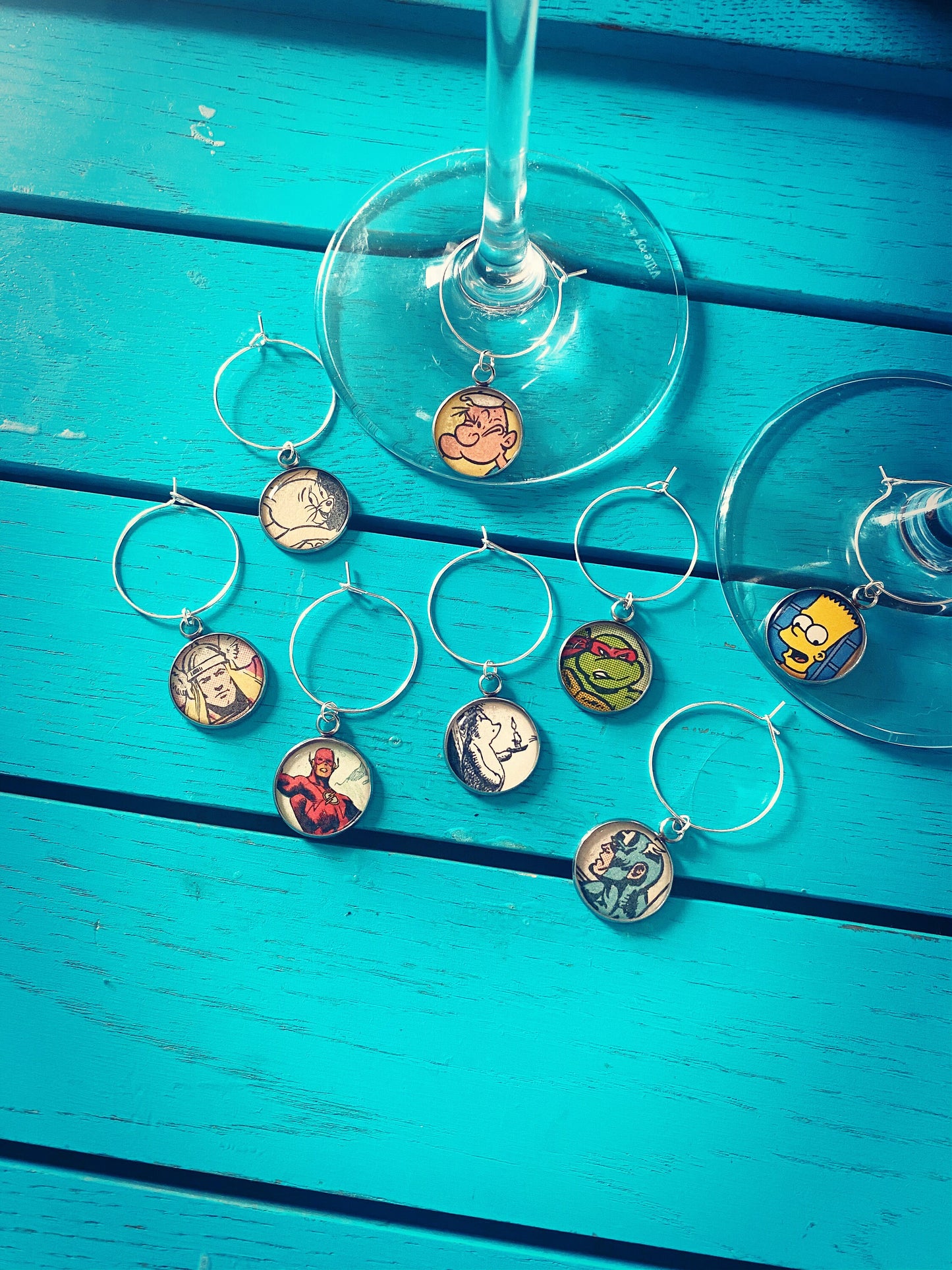 Movie Poster Wine Charms. Personalised Film Lover Gift. Iconic Movies. Movie Night Decor. Film Themed Party. Cinema Wedding.
