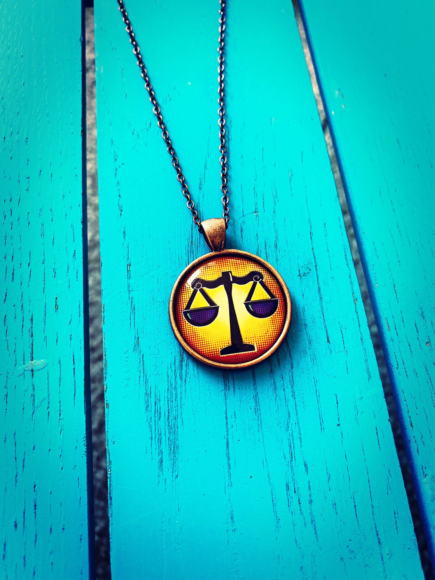 Libra Earrings. Horoscope Symbol Necklace. Zodiac Sign Jewellery. Astrology Earrings. Pop Art Colourful Pendant. Star Sign Gift. Scales.