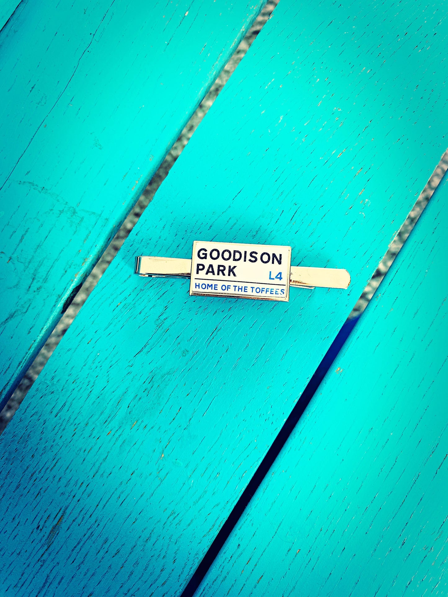 Everton Football Stadium Cufflinks. Goodison Park Stadium. Gift for Everton Fan. Toffees. Road Sign Tie Bar. Personalised Street Name.
