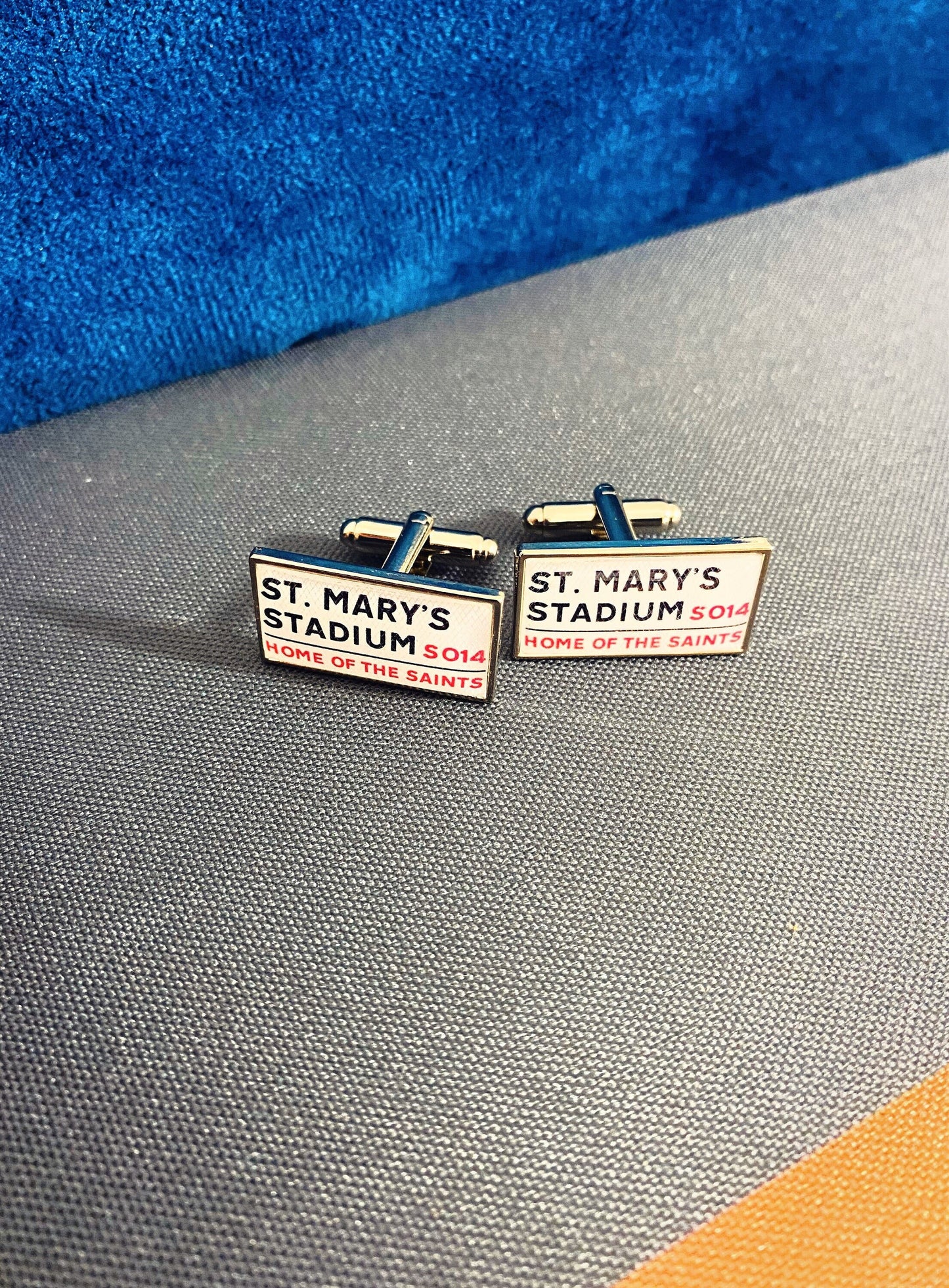 Southampton Football Stadium Cufflinks. St Mary's Stadium. Gift for Saints Fan. Road Sign Tie Bar. Personalised Street Name.