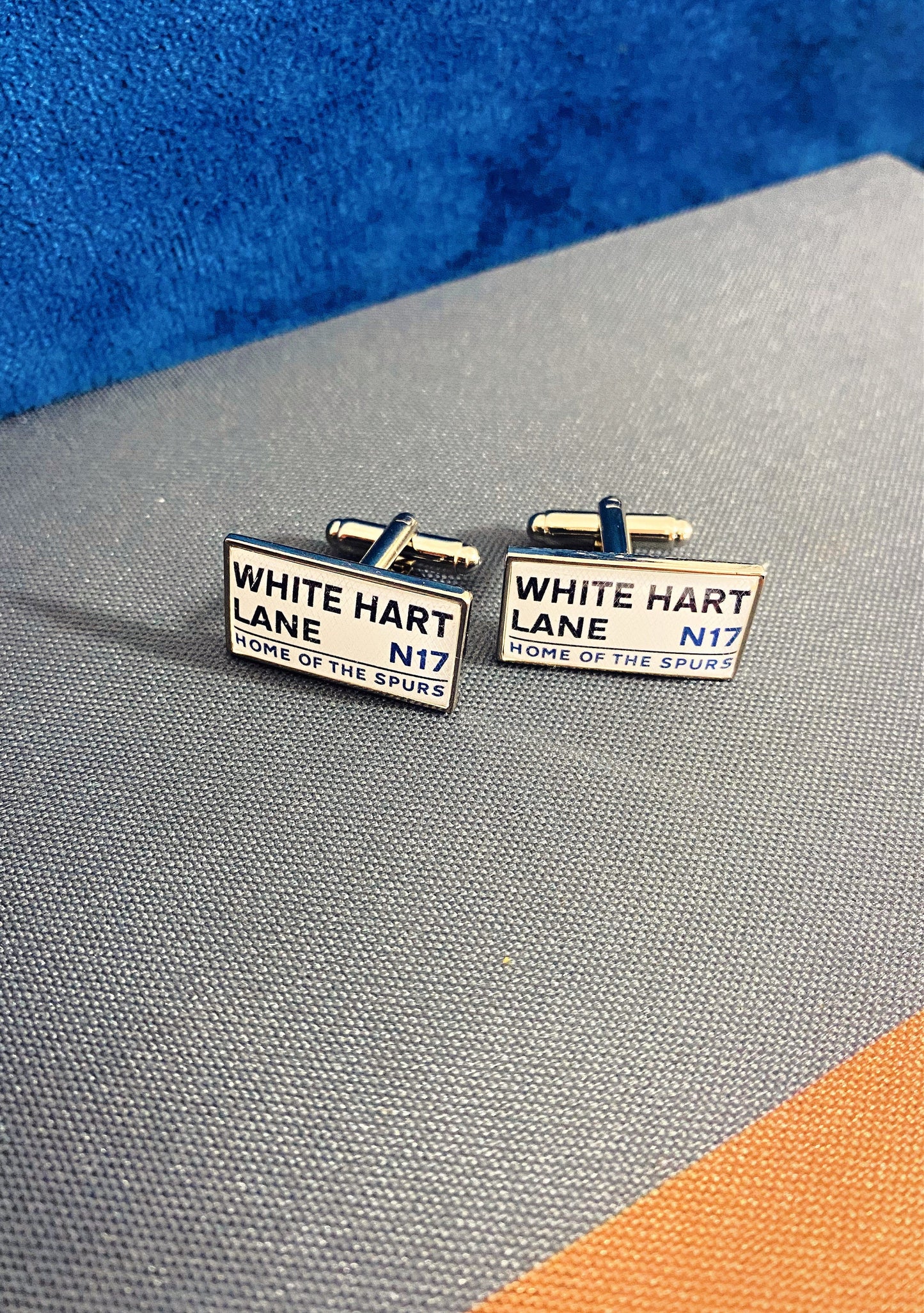 Tottenham Hotspur Football Stadium Cufflinks. White Hart Lane Stadium. Gift for Spurs Fan. Road Sign Tie Bar. Personalised Street Name.