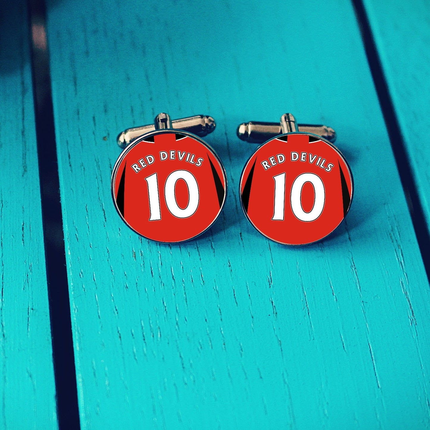 Manchester United Football Stadium Cufflinks. Old Trafford Stadium. Gift for Man Utd Fan. Road Sign Tie Bar. Personalised Street Name.