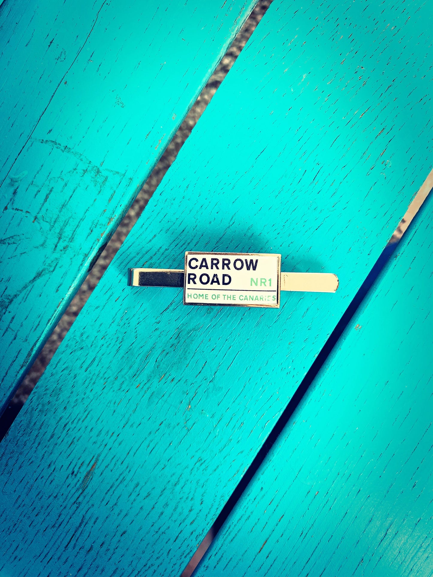 Norwich City Football Stadium Cufflinks. Carrow Road Stadium. Gift for Canaries Fan. Road Sign Tie Bar. Personalised Street Name.