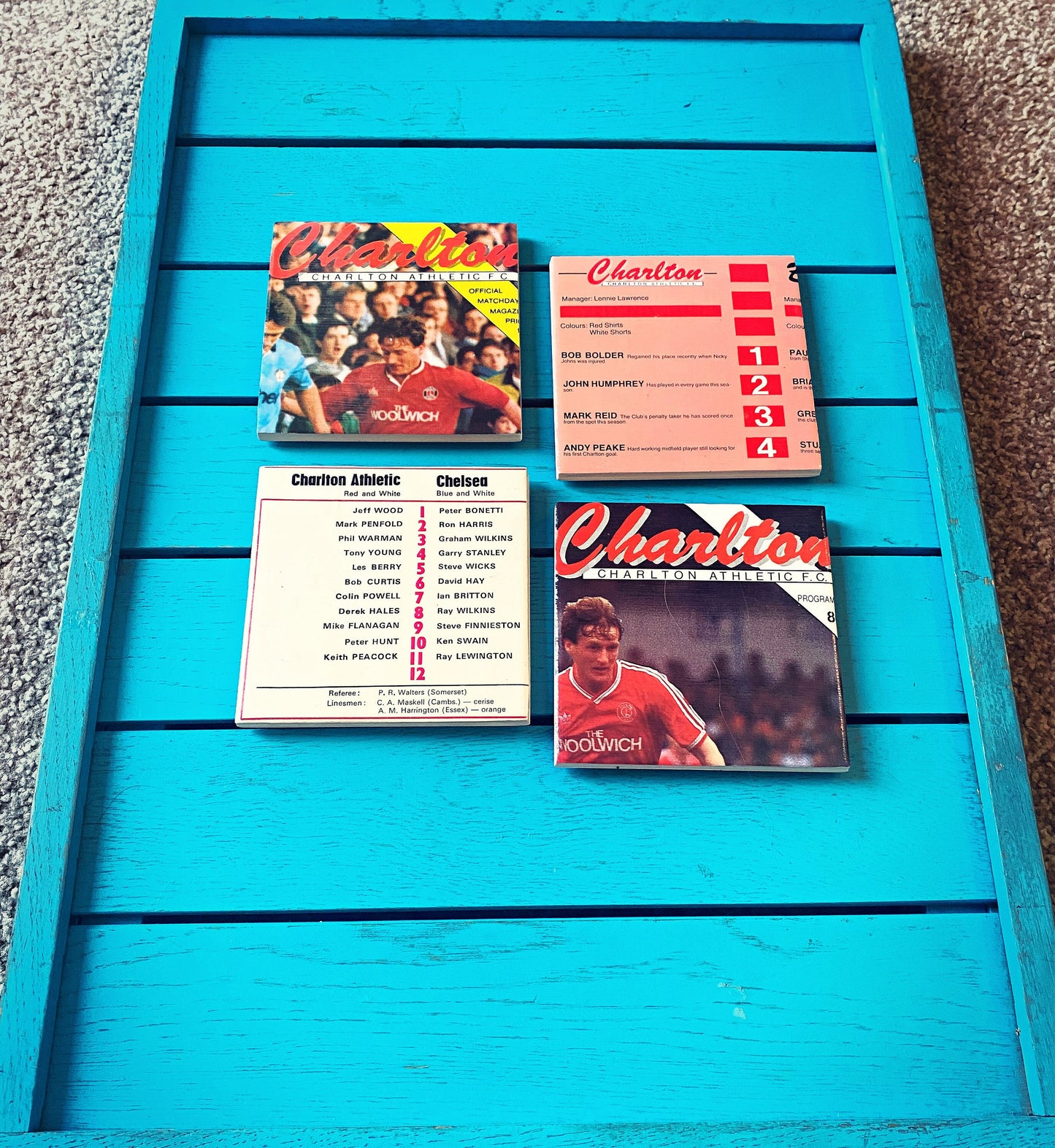 Vintage Charlton Athletic Football Programme Coasters.