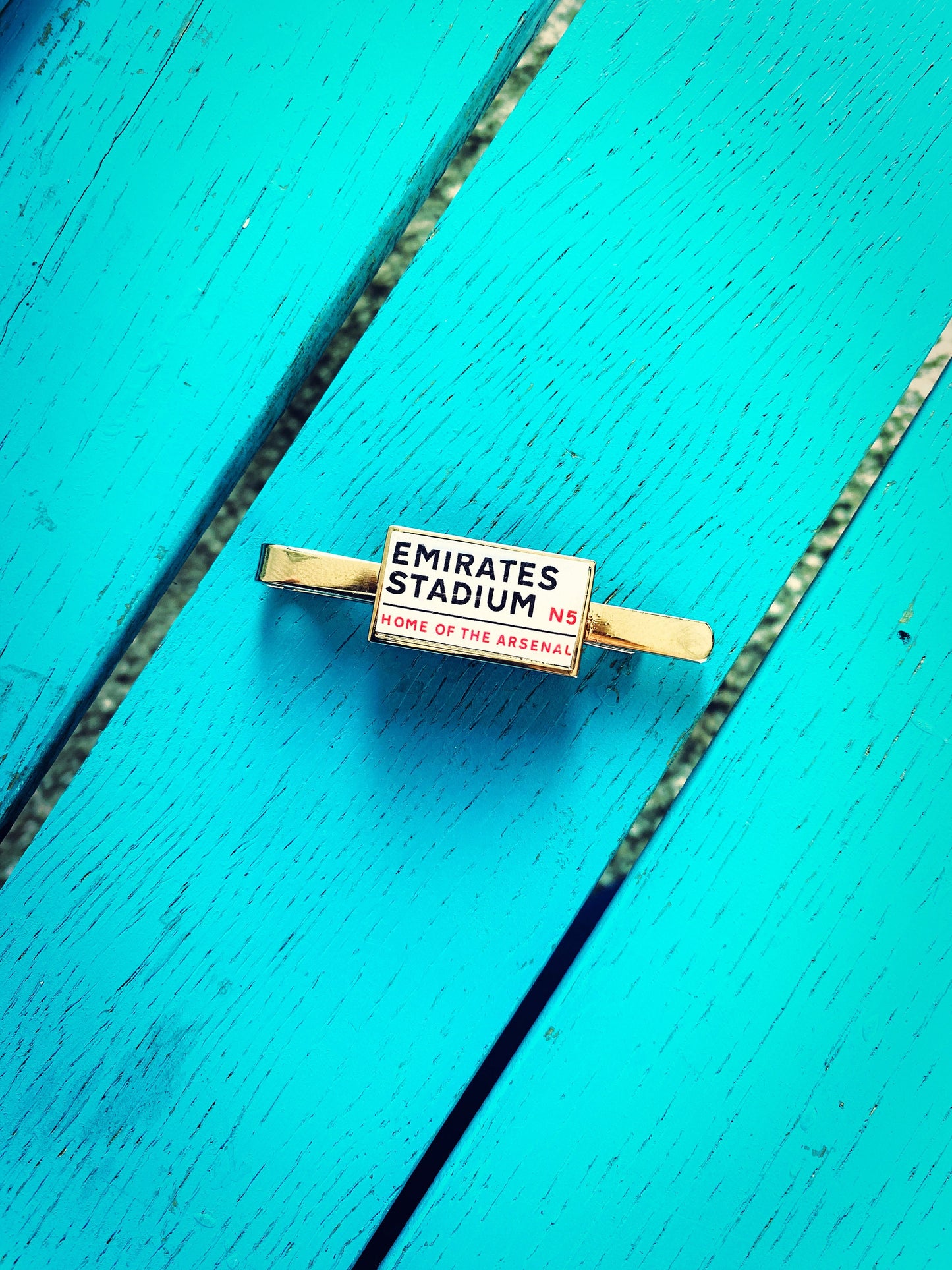 Arsenal Football Stadium Cufflinks. Emirates Stadium. Highbury. Gift for Arsenal Fan. Gunners. Road Sign Tie Bar. Personalised Street Name.