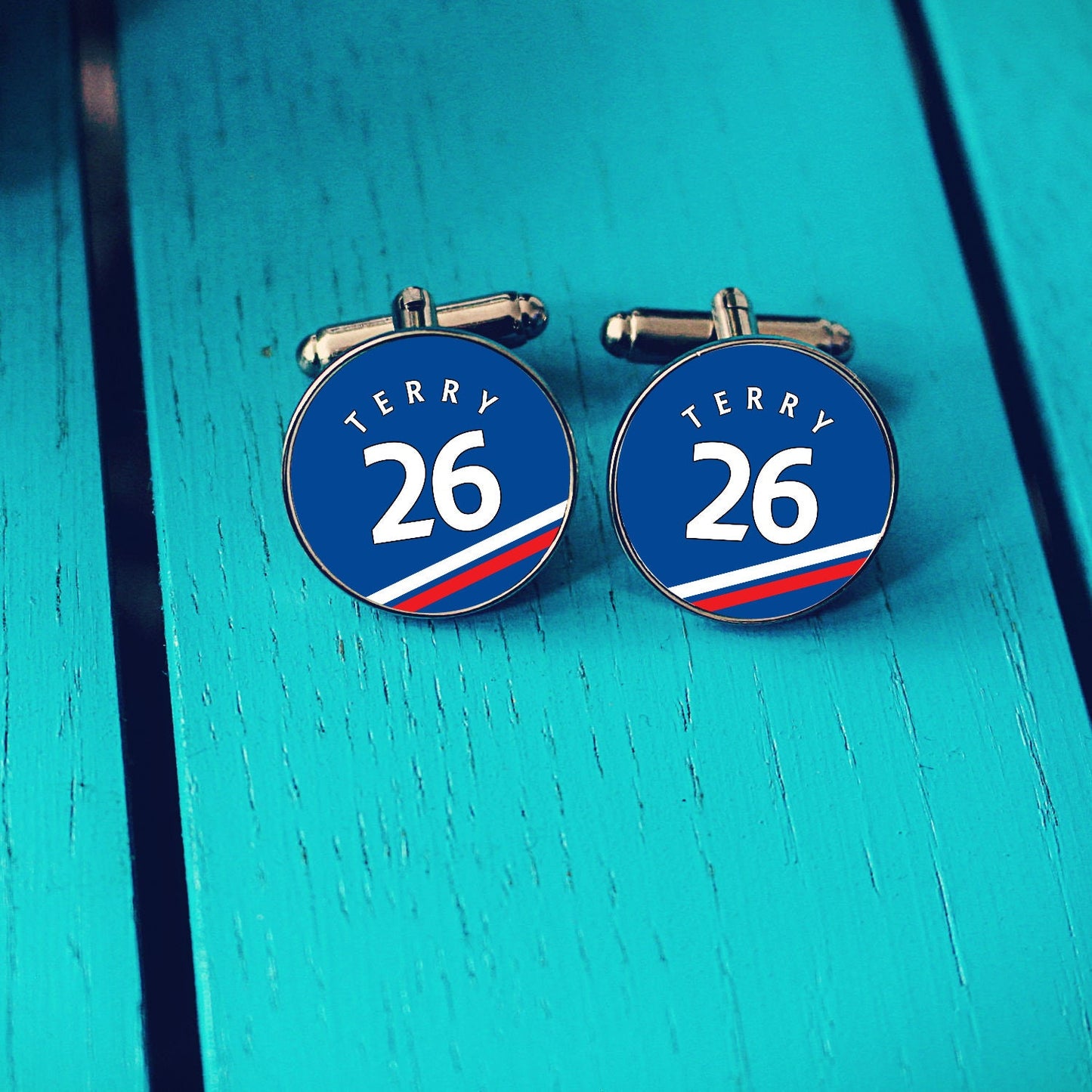 Chelsea Football Stadium Cufflinks. Stamford Bridge Stadium. Gift for Chelsea Fan. Road Sign Tie Bar. Personalised Street Name.