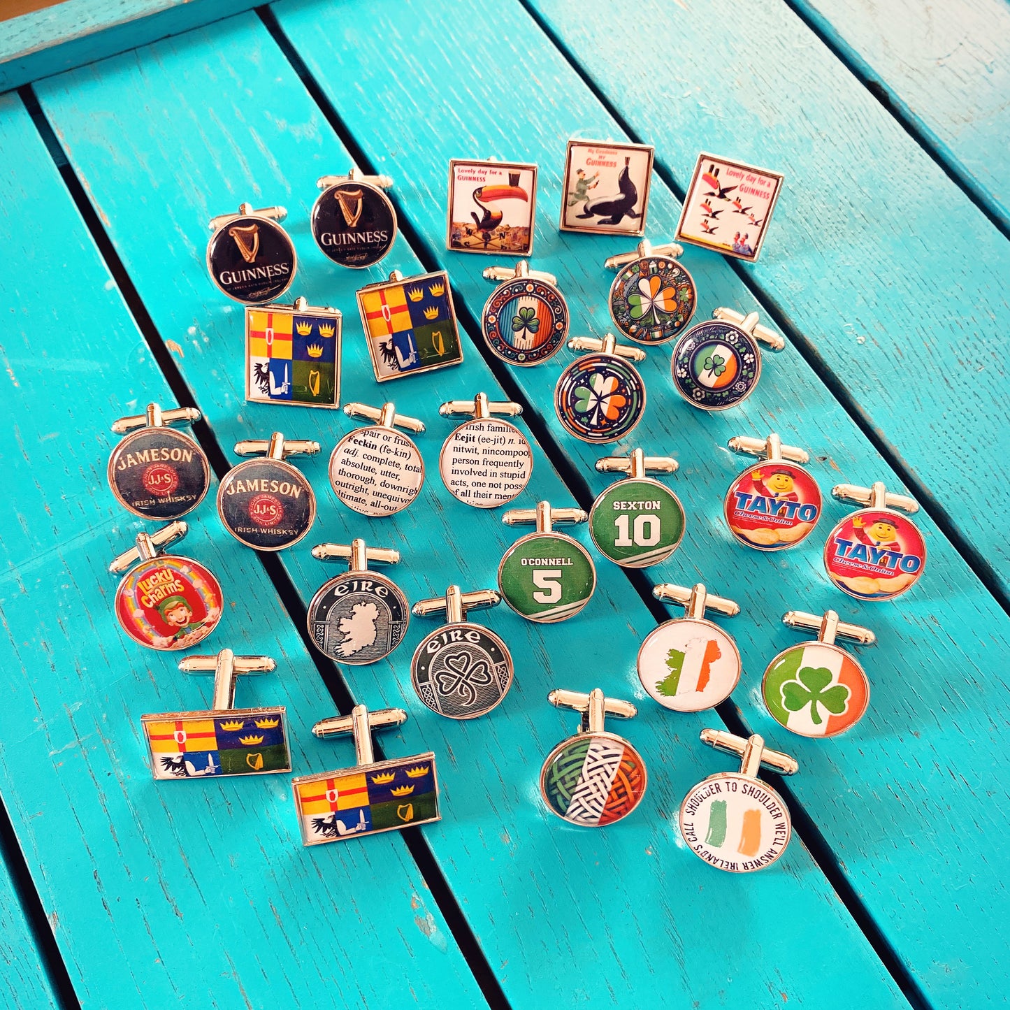 St Patrick's Day Cufflinks! Irish Gifts. Ireland Pocket Watch. Ireland Flag. GAA. Irish Wedding. Paddys Day 17th March. Provinces. Rugby.