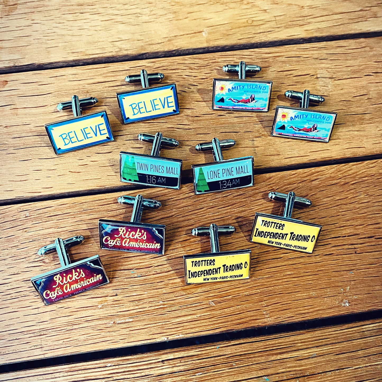 Retro TV Show Cufflinks. Vintage Cartoon. 80s 90s Superhero logo. Groomsmen Cufflinks. Novelty Wedding Gift. Film Movie Lover. Pocket Watch.