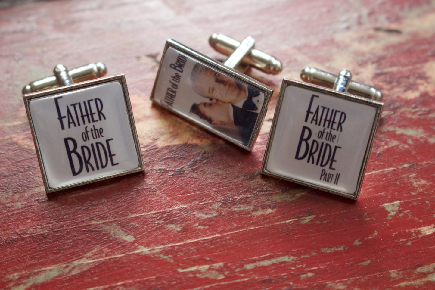 Father of the Bride Cufflinks - Film Cufflinks - Movie poster. Unique wedding cufflinks
