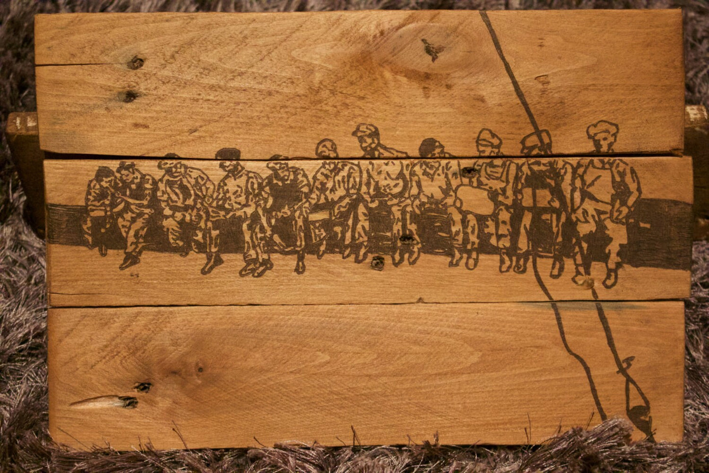 Rustic 'Lunch atop a Skyscraper' 'Men at Lunch' Sign - Reclaimed pallet wood - Hand drawn copy of iconic photo. Housewarming. New York. Gift