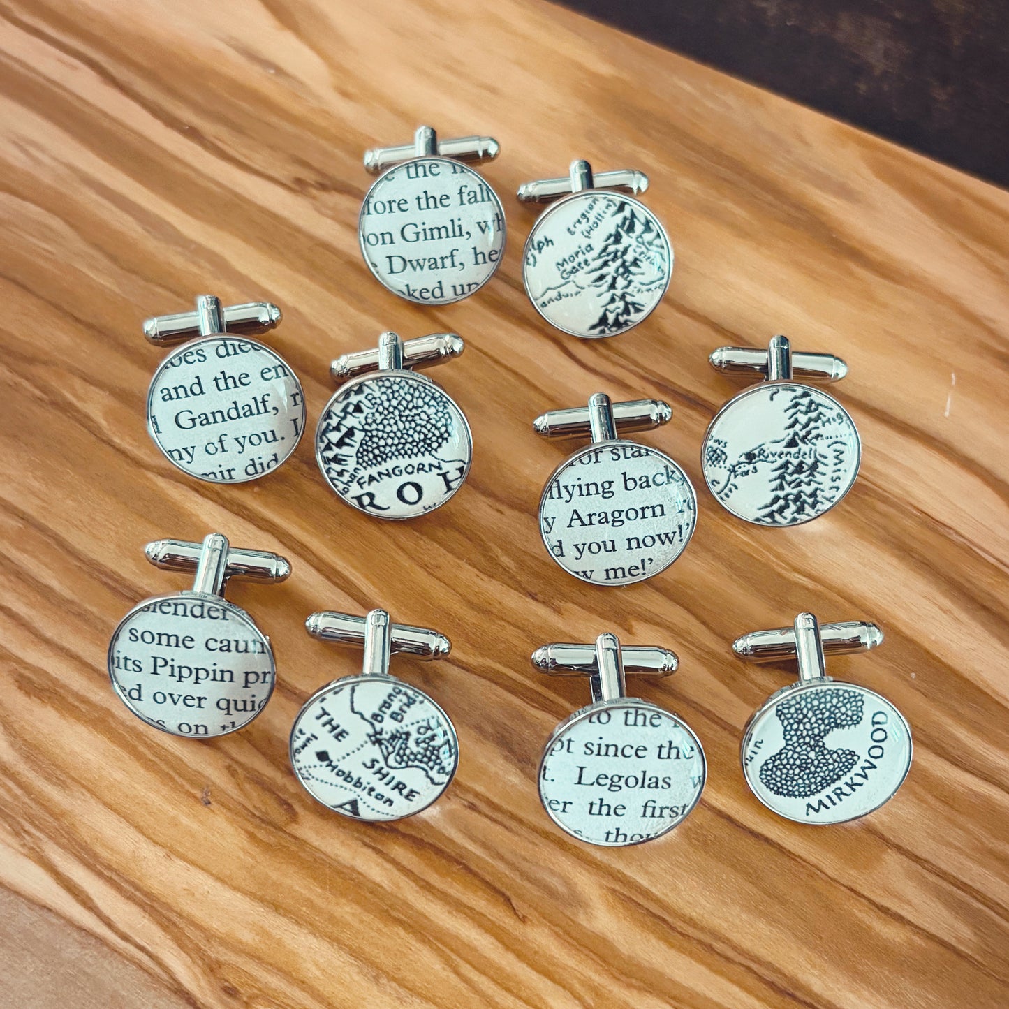 Lord of the Rings Wedding cufflinks - recycled books. Vintage book. Frodo. Bilbo. Gandalf. One Ring to rule them all. Gift for him. Tolkien.