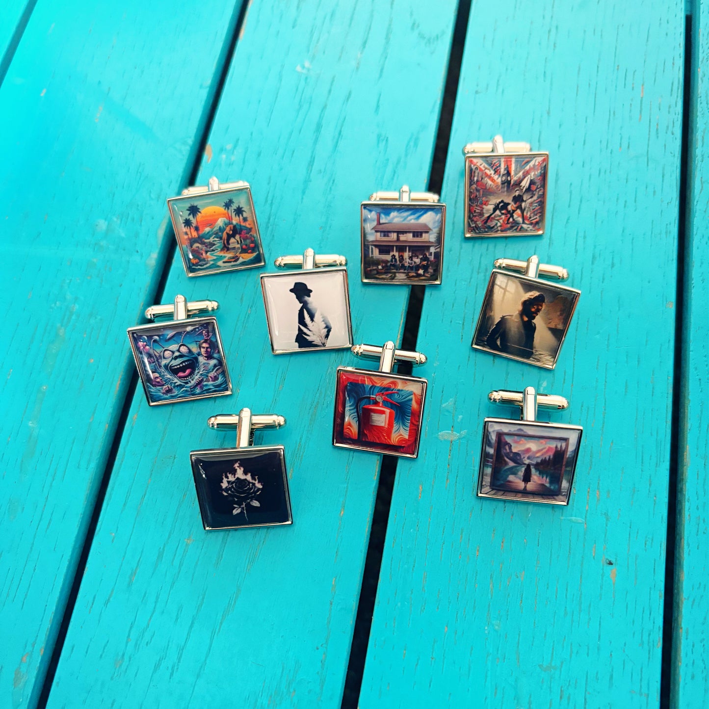 Classic Album Cover Cufflinks Music lover Vintage Records Groomsmen Music themed wedding. Favourite band artist Tie Clip. Tie Bar. Tie Slide