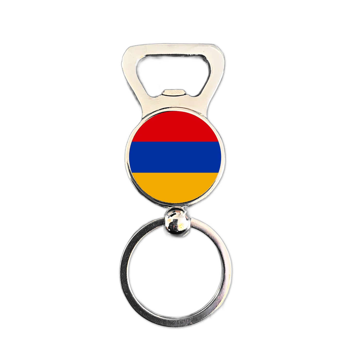 Armenia flag bottle opener keyring polished silver Armenian patriotic keepsake
