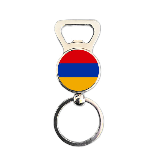 Armenia flag bottle opener keyring polished silver Armenian patriotic keepsake