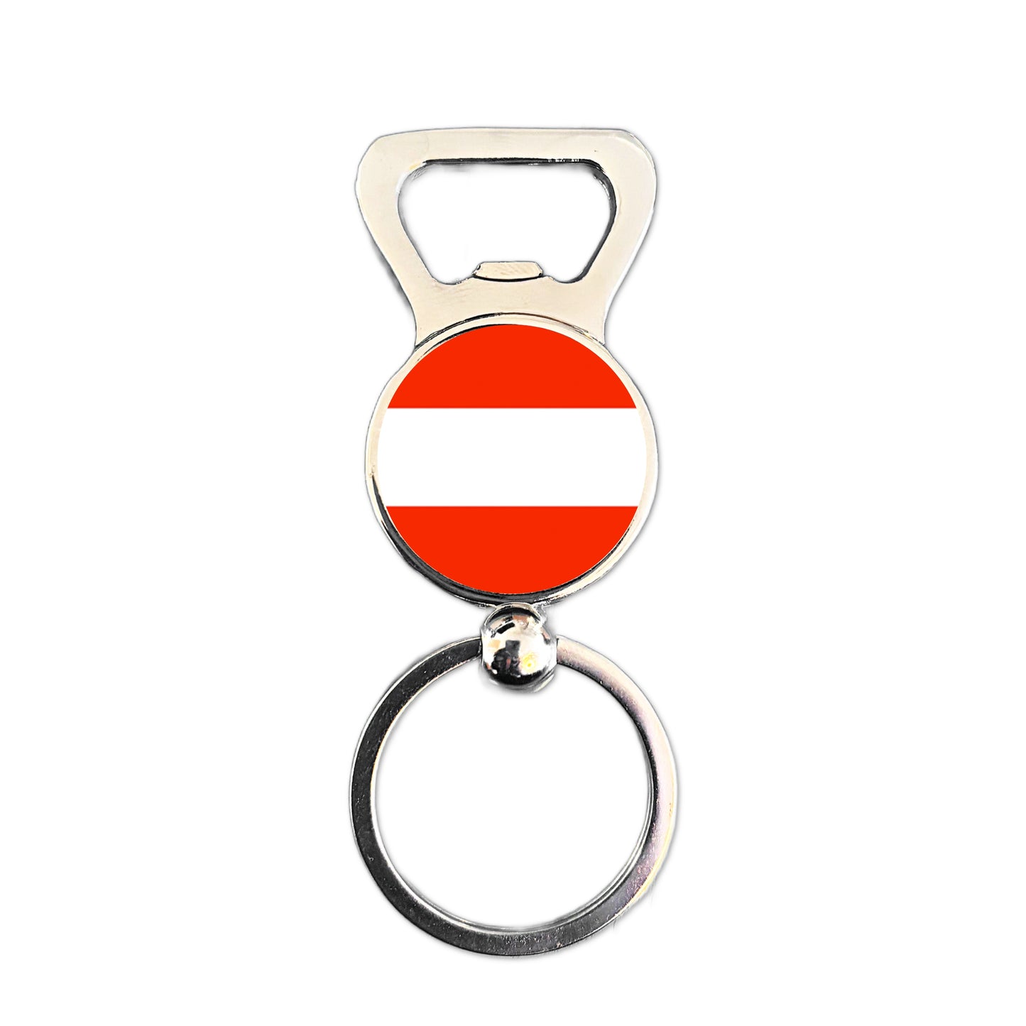 Austria flag bottle opener keyring polished silver Austrian patriotic keepsake