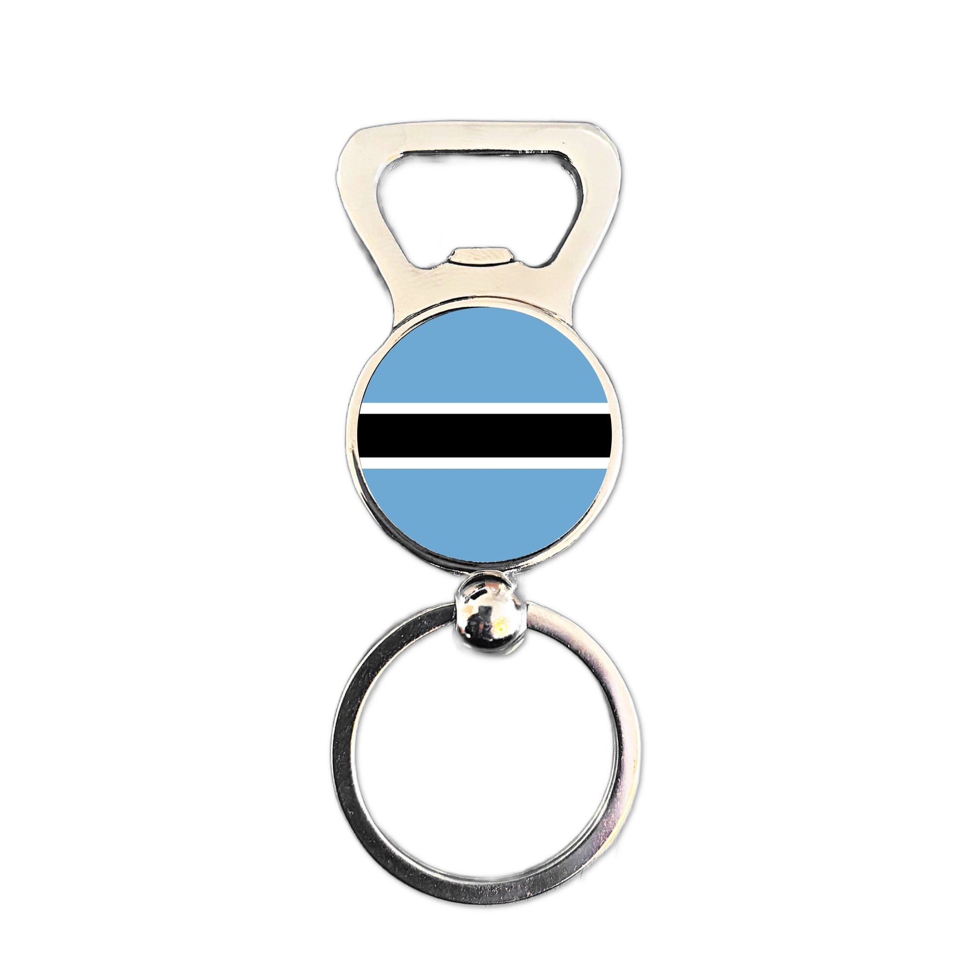 Botswana flag bottle opener keyring polished silver patriotic gift