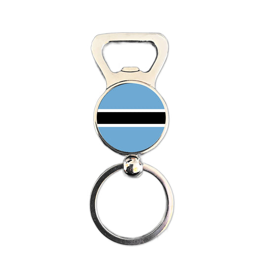 Botswana flag bottle opener keyring polished silver patriotic gift