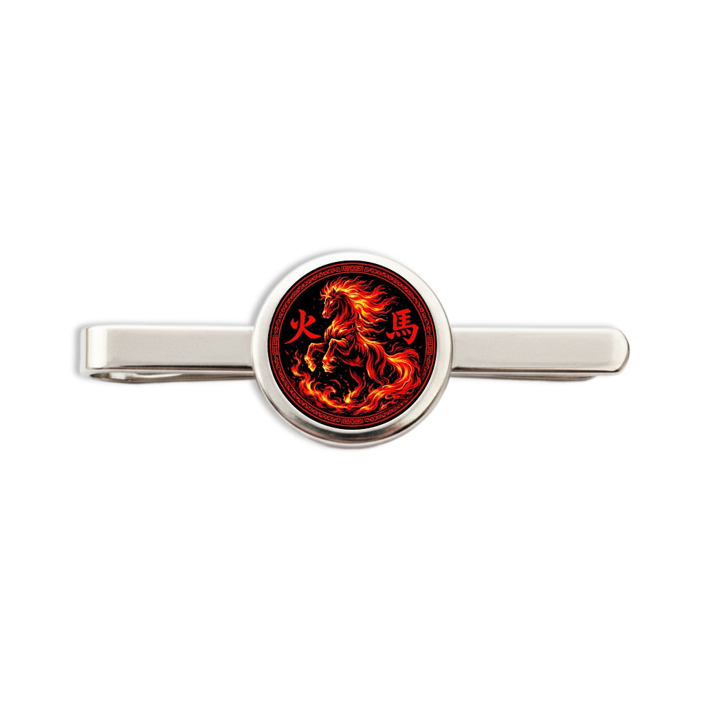 Fire Horse tie clip with Chinese zodiac Fire Horse design