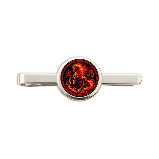 Fire Horse tie clip with Chinese zodiac Fire Horse design